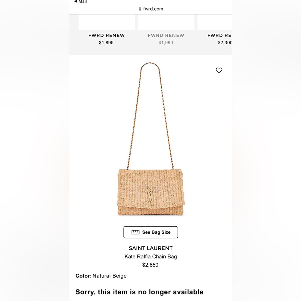 YSL Saint Laurent Raffia Bag - Picture 3 of 9